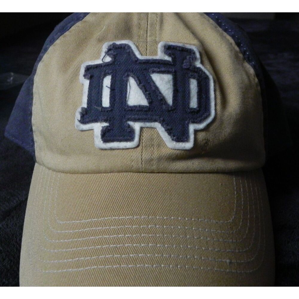 Notre Dame Fighting Irish Twins Enterprise Medium Hat – Tan Navy ND Cap